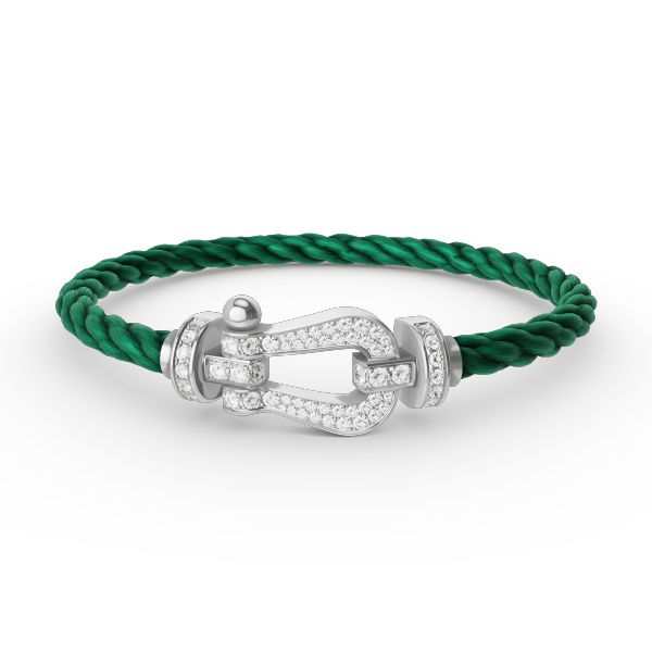 [LumiVibe]FORCE LARGE HORSESHOE FULL DIAMOND BRACELET SILVER
