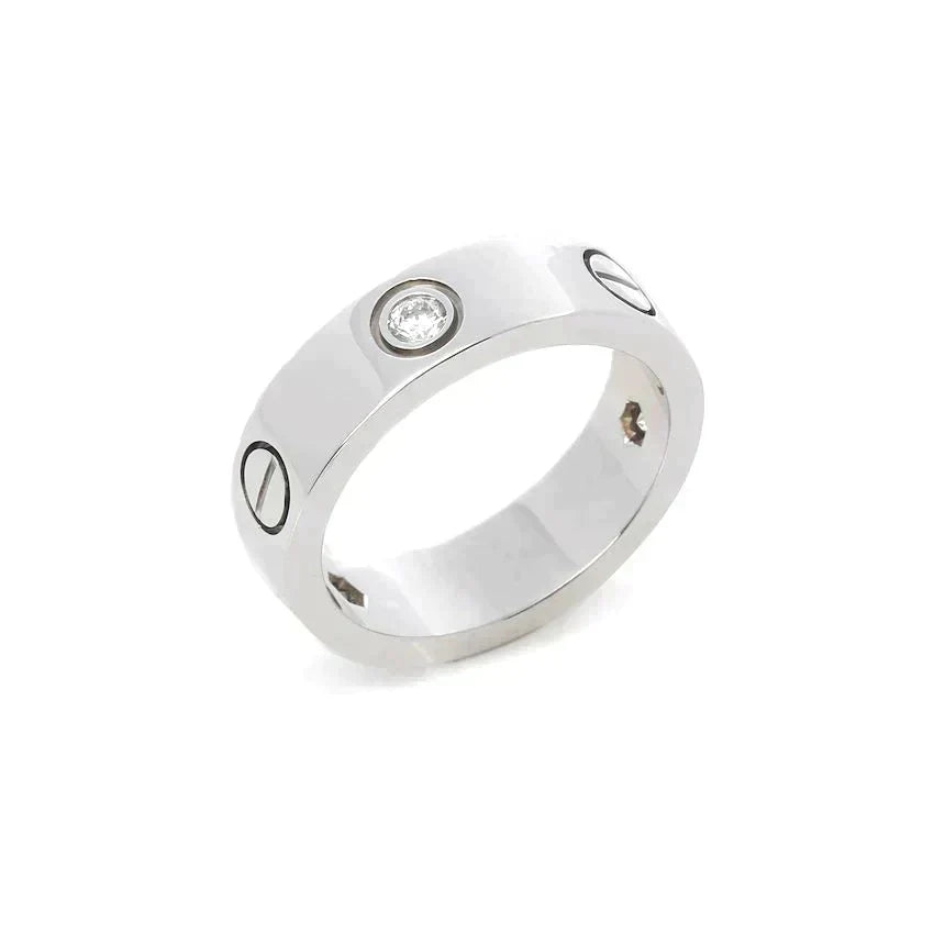 [LumiVibe]LOVE RING 5.5MM 3 DIAMONDS SILVER