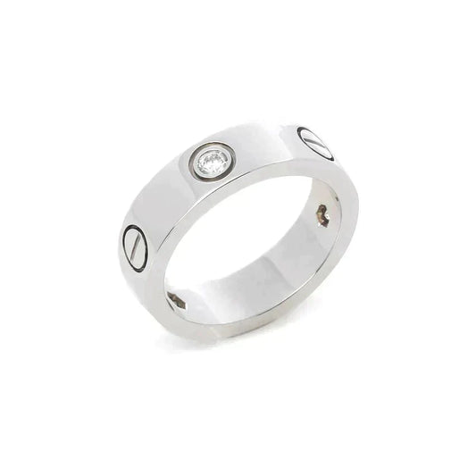 [LumiVibe]LOVE RING 5.5MM 3 DIAMONDS SILVER