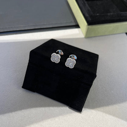 [LumiVibe]CLOVER MINI DIAMOND STUD EARRINGS
