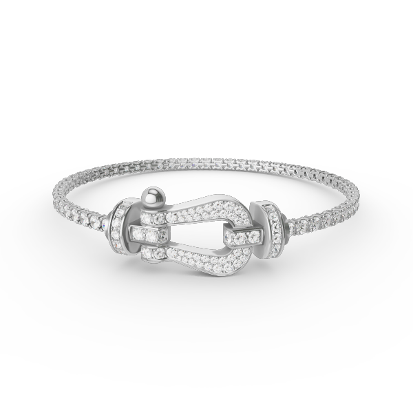 [LumiVibe]FORCE  LARGE HORSESHOE FULL DIAMOND TENNIS BRACELET
