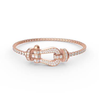 [LumiVibe]FORCE  LARGE HORSESHOE FULL DIAMOND TENNIS BRACELET