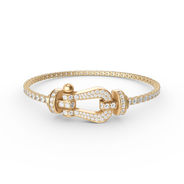 [LumiVibe]FORCE  LARGE HORSESHOE FULL DIAMOND TENNIS BRACELET