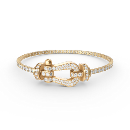 [LumiVibe]FORCE  LARGE HORSESHOE FULL DIAMOND TENNIS BRACELET